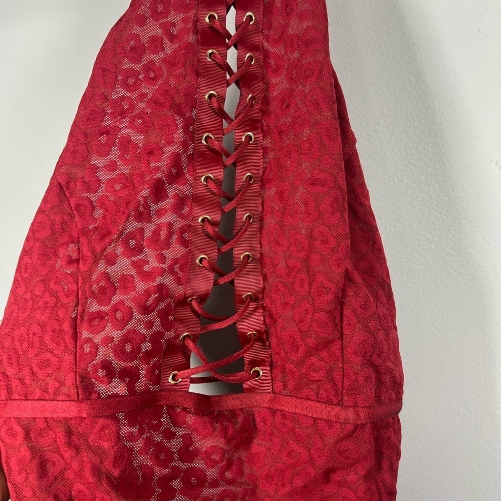 NWT Torrid Animal Lace Up Halter Bodysuit 0 (Large) - Picture 7 of 13